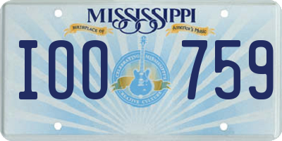 MS license plate IOO759