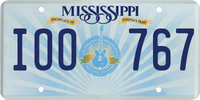 MS license plate IOO767