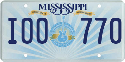 MS license plate IOO770
