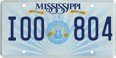 MS license plate IOO804