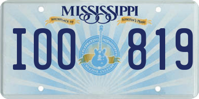 MS license plate IOO819