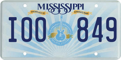 MS license plate IOO849