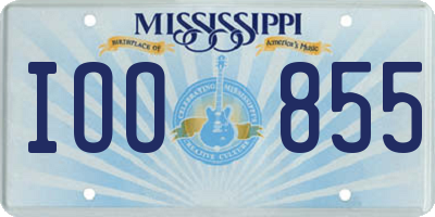 MS license plate IOO855