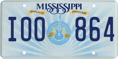 MS license plate IOO864