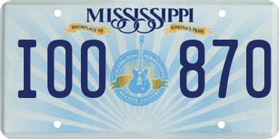 MS license plate IOO870