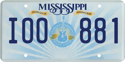 MS license plate IOO881