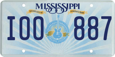 MS license plate IOO887