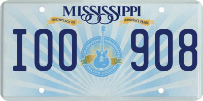 MS license plate IOO908