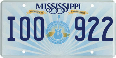 MS license plate IOO922