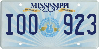 MS license plate IOO923