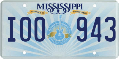 MS license plate IOO943