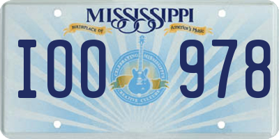 MS license plate IOO978