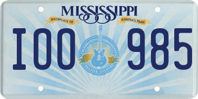 MS license plate IOO985