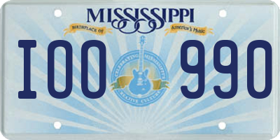 MS license plate IOO990