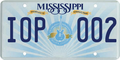 MS license plate IOP002