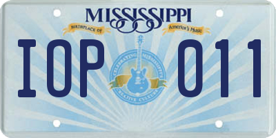 MS license plate IOP011