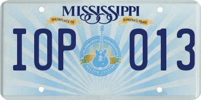 MS license plate IOP013