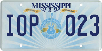 MS license plate IOP023