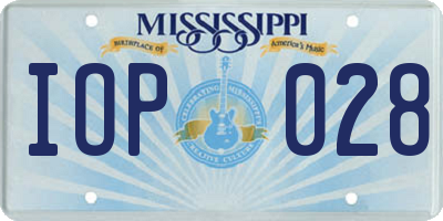 MS license plate IOP028