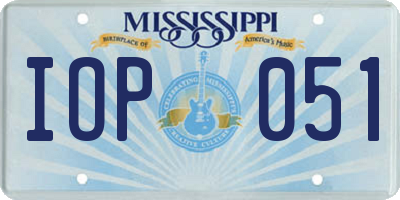MS license plate IOP051
