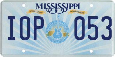 MS license plate IOP053
