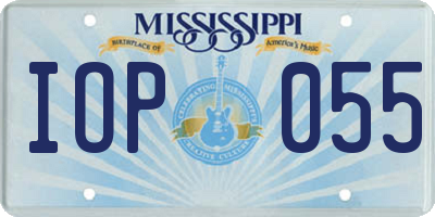 MS license plate IOP055