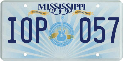 MS license plate IOP057