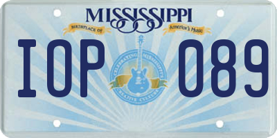 MS license plate IOP089
