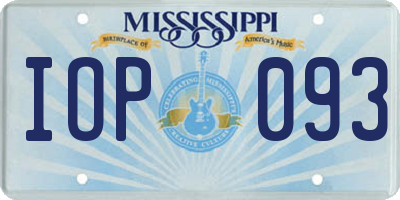 MS license plate IOP093
