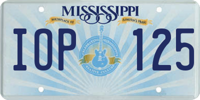 MS license plate IOP125