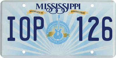 MS license plate IOP126