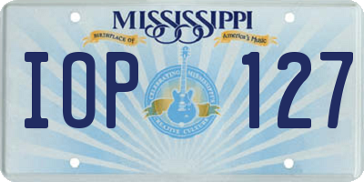 MS license plate IOP127
