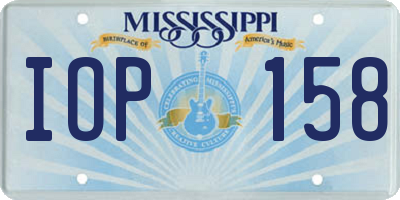 MS license plate IOP158