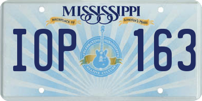 MS license plate IOP163