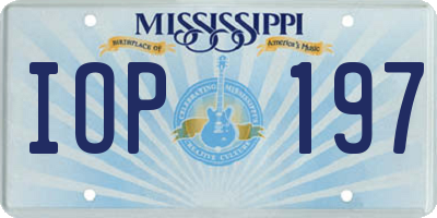 MS license plate IOP197
