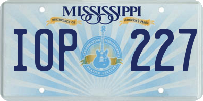 MS license plate IOP227