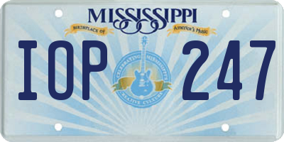 MS license plate IOP247