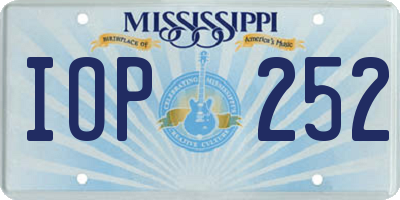 MS license plate IOP252