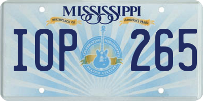 MS license plate IOP265