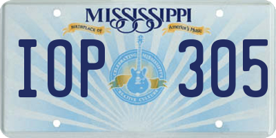 MS license plate IOP305