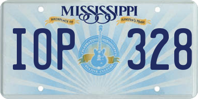 MS license plate IOP328