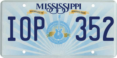 MS license plate IOP352