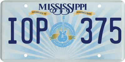 MS license plate IOP375