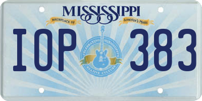 MS license plate IOP383