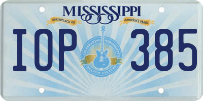 MS license plate IOP385