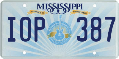 MS license plate IOP387