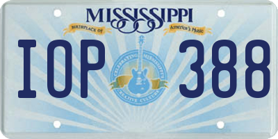 MS license plate IOP388
