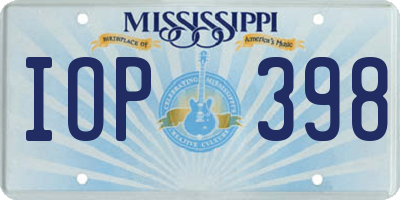 MS license plate IOP398