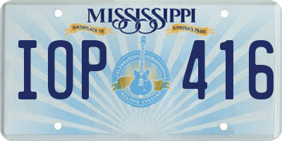 MS license plate IOP416