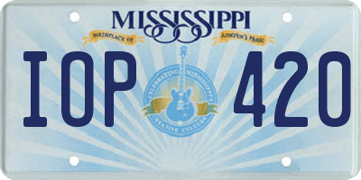 MS license plate IOP420